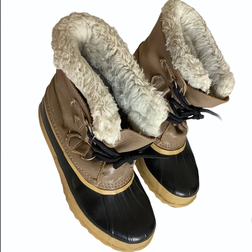 SOREL VTG‎ Manitou Leather Wool Lined Duck Boots 6